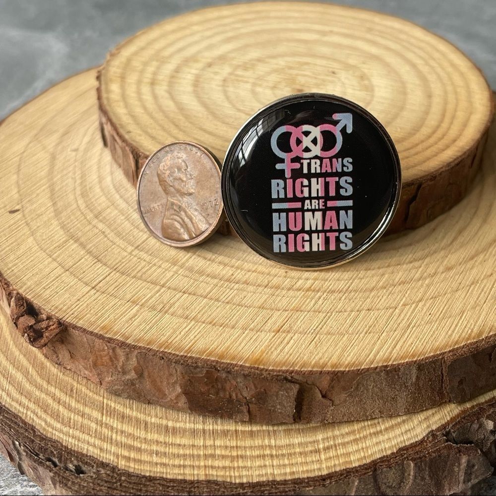 Trans Rights Enamel Pin/ Brooch Lapel - Picture 3 of 6